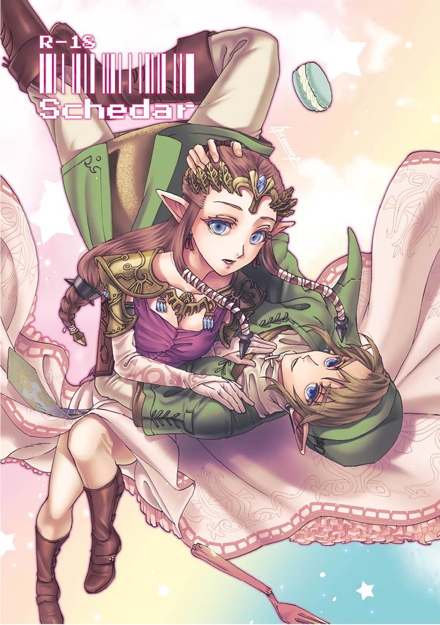 Schedar - Princesa Zelda e Link - Hentai Preto e Branco foto foto
